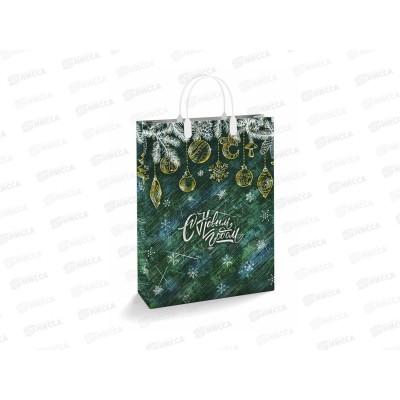 Сумочка пластиковая мягкий Новый год 30*40 Золотые игрушки *40