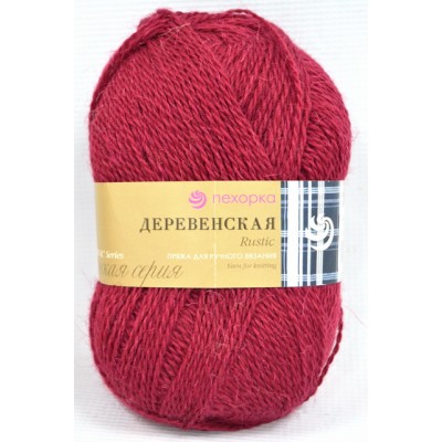 Пряжа Деревенская бордо шерсть100% 100гр 250м 07 Пряжа Деревенская бордо шерсть100% 100гр 250м 07