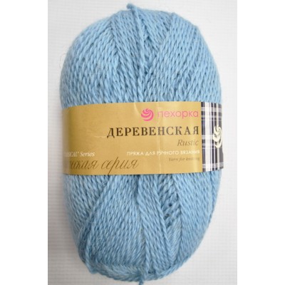 Пряжа Деревенская голубое небо шерсть100% 100гр 250м 177 Пряжа Деревенская голубое небо шерсть100% 100гр 250м 177