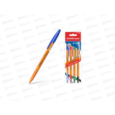 Ручки шариковые EK44594 R-301 Orange Stick, синий/черный/красный/зеленый, 0.7мм в пакете *144