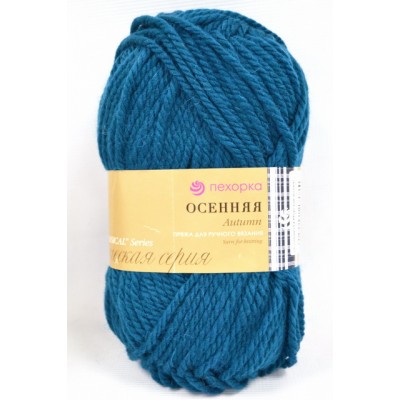 Пряжа Осенняя морская волна шерсть25% акрил объемный75% 200гр 150м 14
