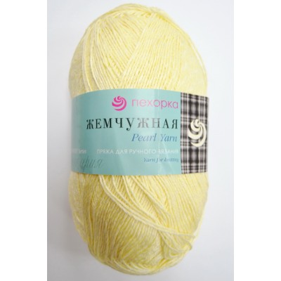 Пряжа Жемчужная светло-желтый хлопок50% вискоза50% 100гр 425м 53 Пряжа Жемчужная светло-желтый хлопок50% вискоза50% 100гр 425м 53