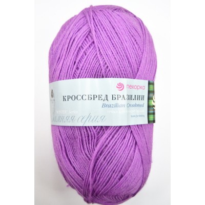 Пряжа Кроссбред Бразилии фиалка мериносовая шерсть50% акрил50% 100гр 500м 179 Пряжа Кроссбред Бразилии фиалка мериносовая шерсть50% акрил50% 100гр 500м 179