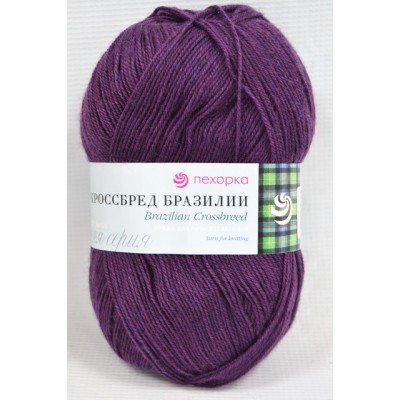 Пряжа Кроссбред Бразилии ежевика мериносовая шерсть50% акрил50% 100гр 500м 191