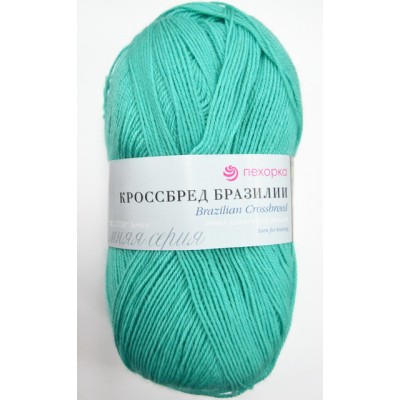 Пряжа Кроссбред Бразилии изумруд мериносовая шерсть50% акрил50% 100гр 500м 335