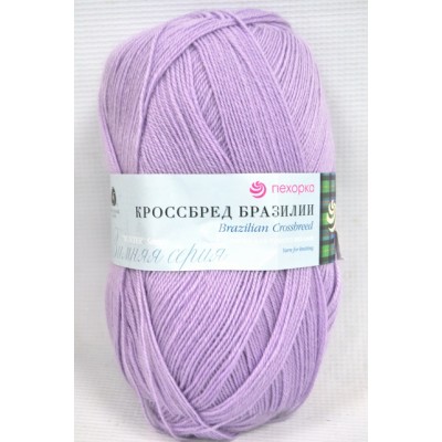 Пряжа Кроссбред Бразилии светлая фиалка мериносовая шерсть50% акрил50% 100гр 500м 389 Пряжа Кроссбред Бразилии светлая фиалка мериносовая шерсть50% акрил50% 100гр 500м 389