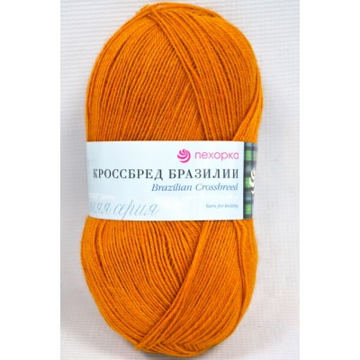 Пряжа Кроссбред Бразилии горчица мериносовая шерсть50% акрил50% 100гр 500м 447