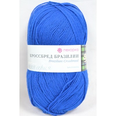 Пряжа Кроссбред Бразилии ультрамарин мериносовая шерсть50% акрил50% 100гр 500м 491