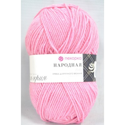 Пряжа Народная розовый шерсть 30%/акрил объемный 70% 100гр 220м 20 Пряжа Народная розовый шерсть 30%/акрил объемный 70% 100гр 220м 20