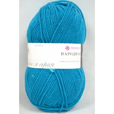 Пряжа Народная темная бирюза шерсть30% акрил объемный70% 100гр 220м 45 Пряжа Народная темная бирюза шерсть30% акрил объемный70% 100гр 220м 45