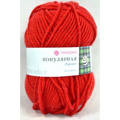 Пряжа Популярная красный шерсть50% акрил объемный50% 100гр 133м 06 Пряжа Популярная красный шерсть50% акрил объемный50% 100гр 133м 06