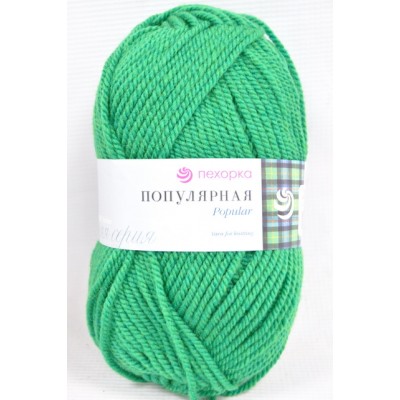 Пряжа Популярная ярко- зелёная шерсть50% акрил объемный50% 100гр 133м 480