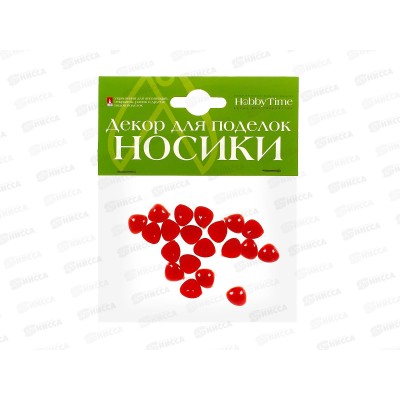 Декор элементы Альт НОСИКИ красные10*10мм,2-530/02*10 Декор элементы Альт НОСИКИ красные10*10мм,2-530/02*10