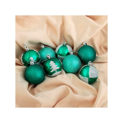 Набор шаров 24шт, 6см изумрудик 2131456 Набор шаров 24шт, 6см изумрудик 2131456