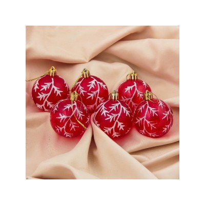 Набор шаров 6шт, 6см Молния красный 3259746 Набор шаров 6шт, 6см Молния красный 3259746