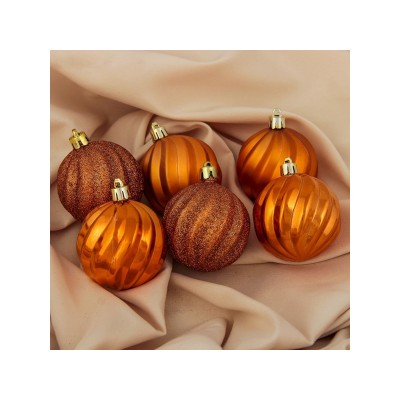 Набор шаров 6шт, 6см Волна оранжевый 3276687 Набор шаров 6шт, 6см Волна оранжевый 3276687