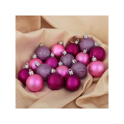 Набор шаров 17шт, 4см Елочка малышка розовый 3276717 Набор шаров 17шт, 4см Елочка малышка розовый 3276717