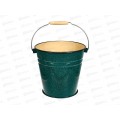Ведро 12л без крышки зеленый рябчик, внутри палевое С41124.зП