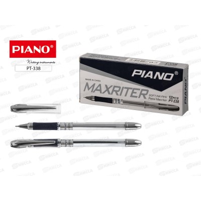 Ручка масляная PIANO Maxriter игла, черная, PT-338*12