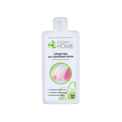 CLEAN HOME Средство для удаления пятен быстрое решение 250мл  *12 CLEAN HOME Средство для удаления пятен быстрое решение 250мл  *12
