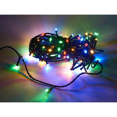 Гирлянда электрическая, новогодняя 9 м., 100 диодов, черный провод, разноцв., 220В, 50Гц, AL-8604 *100