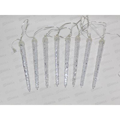 Гирлянда 2.5м, &quotСосулька&quot, 8 штук, разноцветная, прозрачный провод, AL-8612 *25