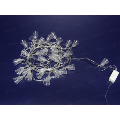 Гирлянда 4м,&quotКолокольчик&quot, 20 диодов, разноцветных, прозрачный провод, AL-8616 *150