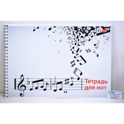 Тетрадь нотная  24 листа АКАД А4 Падающие нотки, EAC-8264/2 *20/40