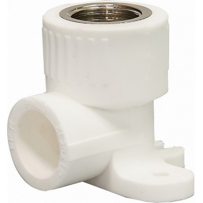 Угольник PP-R комбинированный с креплением внутренняя резьба DN20*1/2&quot полиропилен/гайка СТМ Пластмасовый *10/180