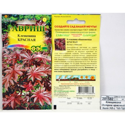 Клещевина Остров красный 5 штук  Удачная серия *10 ГШ