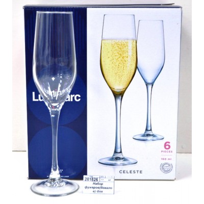 Набор фужеров(бокалов) для шампанского 6шт 160мл Силест L5829 Набор фужеров(бокалов) для шампанского 6шт 160мл Силест L5829
