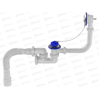Сифон для ванны регулируемый с выпуском и переливом с гибкой трубой 40х40/50, V255-25 *25 Сифон для ванны регулируемый с выпуском и переливом с гибкой трубой 40х40/50, V255-25 *25