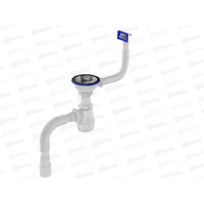 Сифон для мойки 3 1/2" х 40 с переливом с гибкой трубой 40х40/50 белый, B0148БЕЛ-20РS *20 Сифон для мойки 3 1/2" х 40 с переливом с гибкой трубой 40х40/50 белый, B0148БЕЛ-20РS *20