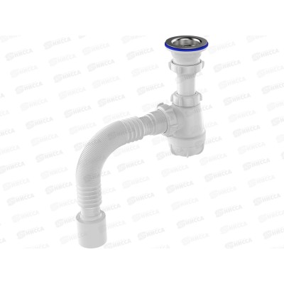 Сифон для умывальника малый 1 1/2" х 40 с выпуском с гибкой трубой 40х50, S0110-35 *35 Сифон для умывальника малый 1 1/2" х 40 с выпуском с гибкой трубой 40х50, S0110-35 *35