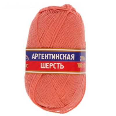 Пряжа Аргентинская шерсть персик импортная шерсть 100% 100гр 200м 037 *10 Пряжа Аргентинская шерсть персик импортная шерсть 100% 100гр 200м 037 *10