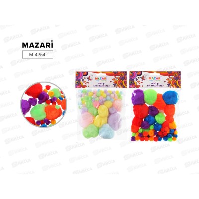 Набор для творчества Помпоны 60 штук ассортимент М-42-54*12