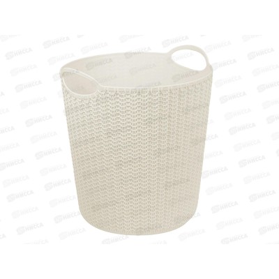 Корзина для бумаг 10л ВЯЗАНИЕ Белый ротанг М2499 *8 Корзина для бумаг 10л ВЯЗАНИЕ Белый ротанг М2499 *8