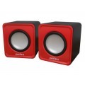 Колонки Perfeo 2.0 Wave, 2*3Вт, USB красный, PF-128-R