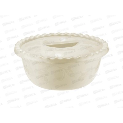 Миска 5,0л с крышкой круглая Белый ротанг М1317 *20 Миска 5,0л с крышкой круглая Белый ротанг М1317 *20