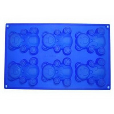 Форма для выпечки  силиконовая 6 кексов МИШКИ 30*18*2см KT-S-329 *60