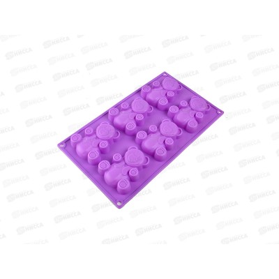 Форма для выпечки  силиконовая 6 кексов МИШКИ 30*18*2см KT-S-329 *60