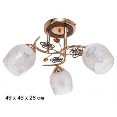 Люстра Эконом свет 3-рожковая  1425YX/3FGD WT