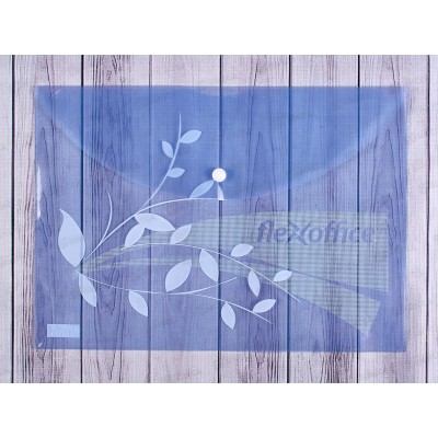 Папка с кнопкой  FLEXoffice А4 голубая, 0.12мм, FO-CBF02 *12