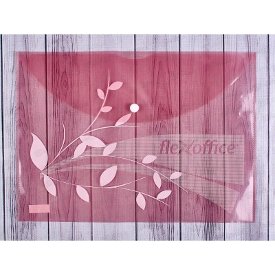 Папка с кнопкой FLEXoffice А4 розовая, 0.12мм, FO-CBF02 *12