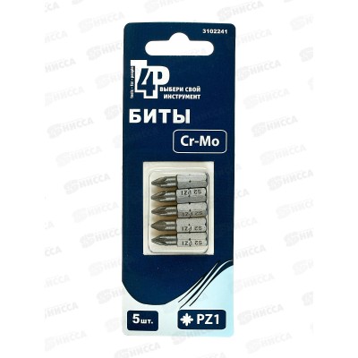 Биты 1х25мм PZ(5шт)сталь S2 магнит, 3102241