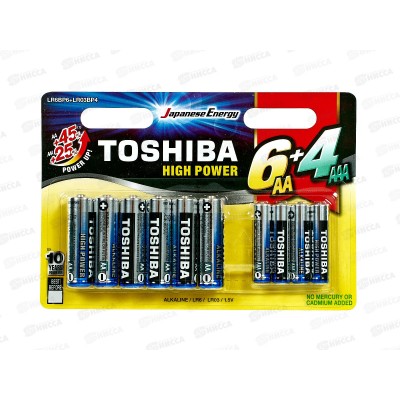 Батарейка Элементы питания ТОШИБА LR6*6шт + LR3*4, набор *10/120/480 Батарейка Элементы питания ТОШИБА LR6*6шт + LR3*4, набор *10/120/480