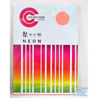 Бумага ксероксная P75 100л А4 Color Code неон розовая 473365*20 Бумага ксероксная P75 100л А4 Color Code неон розовая 473365*20