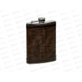 Фляжка 9oz 270мл плетенка нержавейка+кожзаменитель (048329)  Ж