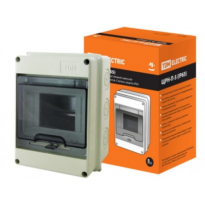 Бокс ЩРН-П-5 модулей навесной пластик IP65 TDM, 0001 Бокс ЩРН-П-5 модулей навесной пластик IP65 TDM, 0001