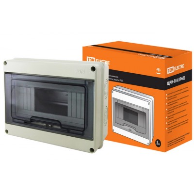 Бокс ЩРН-П-8 модулей навесной пластик IP65 TDM, 0002 *20 Бокс ЩРН-П-8 модулей навесной пластик IP65 TDM, 0002 *20